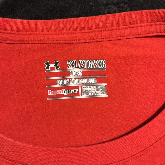 Under Armour, red with black T-shirt size XXL. - Picture 3 of 4